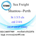 Mar de puerto de Shantou flete a Perth